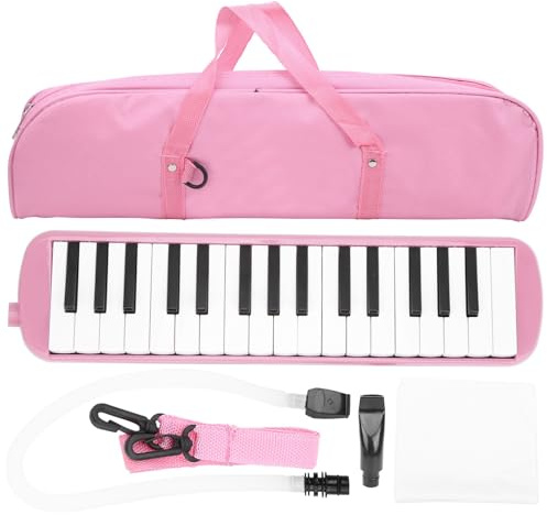 Instrumento Melódica de 32 Teclas, Instrumento Musical con Teclado Estilo Piano para Principiantes y para Bolsa de Práctica de Entrenamiento Musical (Rosado)