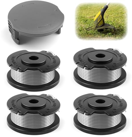 Bobina a Filo per Tagliabordi, 4 Pezzi Filo Tagliabordi Φ1,65mm 6m, Bobina di Ricambio Nylon F016800569 F016800385 & Copertura F016F05320 per ART SL EasyGrassCut 18/23/26/18-230/18-260