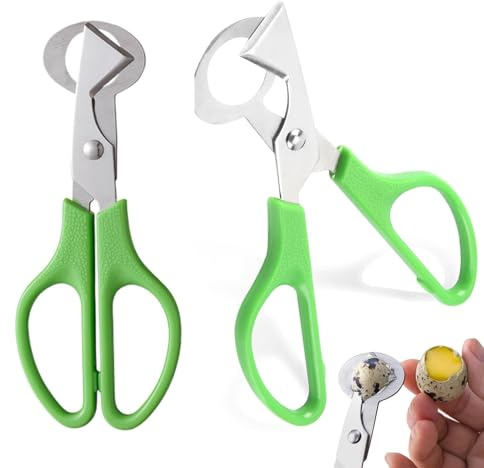 Norhogo 2 tijeras pequeñas para huevos de codorniz, abridor de tijeras para huevos de paloma, tijeras de acero inoxidable, tijeras de cáscara de huevo, abridor de huevos de codorniz, herramienta de