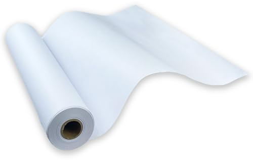 CYH Drawing Paper Roll 44cm x 20m, Anti Permeation Original Wood Pulp White Art Paper Roll 70g/m², Easel Paper Painting Sketching Paper(17-Inch by 65-Feet)