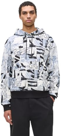 Karl Lagerfeld Jeans Homme Relaxed All Over Print Hoodie Urban Texture All Over Print XS