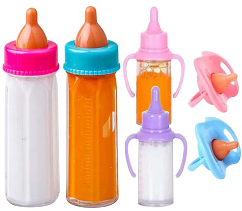 Set med nappflaskor för dockor med magiska nappflaskor för dockor med mjölk eller försvinnande juice