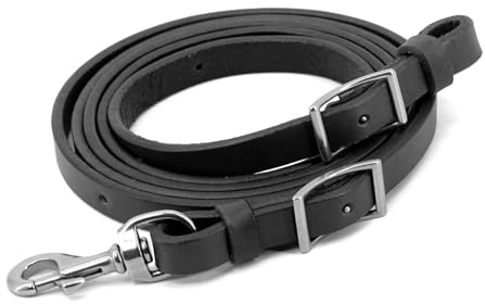 Riendas de arnés de cuero aceitado de alta calidad de 5/8 pulgadas x 8 pies, riendas de conducción y conducción occidentales, tachuelas ecuestres resistentes para entrenamiento, trabajo en rancho y