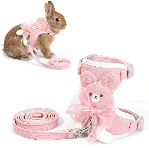 NiceNaiils Ajustables Correa Conejos, para Conejos Gatos Arnés de Animales,Accesorio Ajustable y Transpirable para Conejo Hámster Gato Animales Pequeños