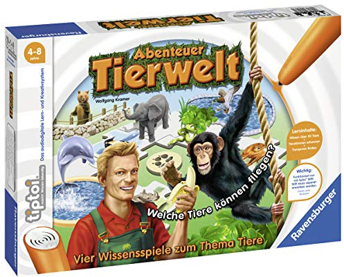 Ravensburger tiptoi 00513 - Spiel: Abenteuer Tierwelt / Tierwissen erfahren und Laute erkennen: Aufregendes Konzentrationsspiel für Kinder von 4 - 8 Jahre