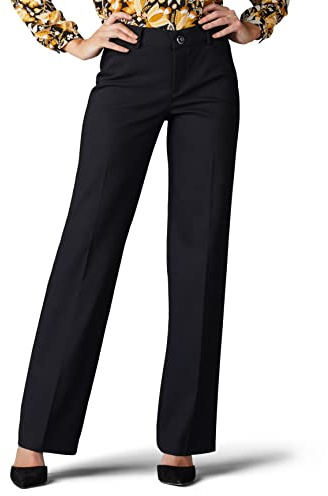 Lee Women's Ultra Lux Comfort with Flex Motion Trouser Pant, Black, 18
