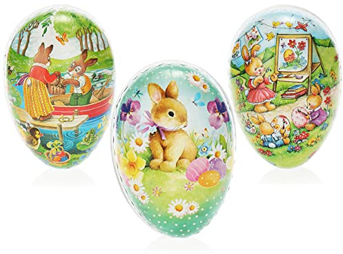 com-four® 3X Huevo de Pascua para Rellenar - Huevos de Pascua de Colores para Rellenar [selección varía]