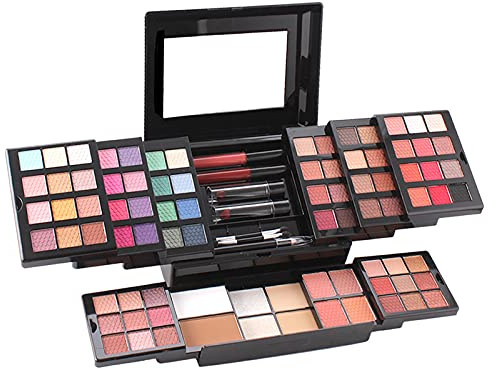 MKNZOME Set Palette 84 Colori per Makeup Cosmetici Professionali, Palette di Ombretti, Set completo di Cosmetici Include Rossetto Correttore Ombretti lucidalabbra Fard Cipria Fondotinta con Specchio