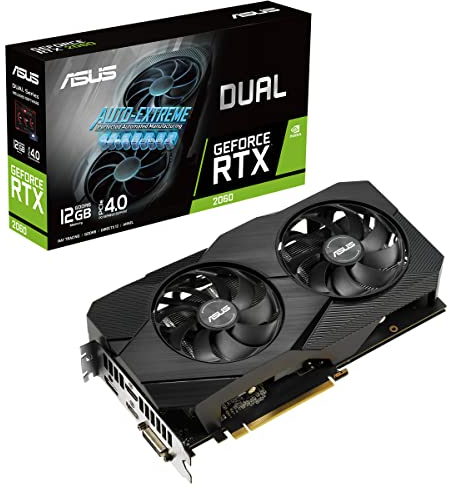 ASUS DUAL GeForce RTX 2060 EVO – Carte graphique (12GB GDDR6, PCIe 3.0, HDMI, DisplayPort, DVI-D, Ventilateurs axiaux, 0dB, Auto-Extreme)