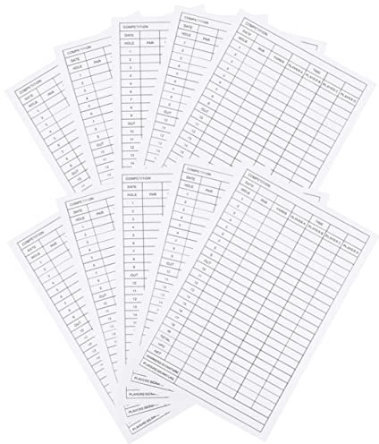 Ciieeo 10stücke Golfs Scorekarten Aus Premium Beschichtetem Papier Leichte Und Langlebige Spielstandskarten Für Spieler Geeignet Für Golfer Zur Punktaufzeichnung Und Sportveranstaltungen