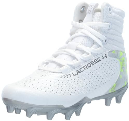 Under Armour Highlight Lax Mc Jr Lacrosse Baskets unisexes pour enfant, (100) Blanc/Blanc/Noir, 4.5 Big Kid