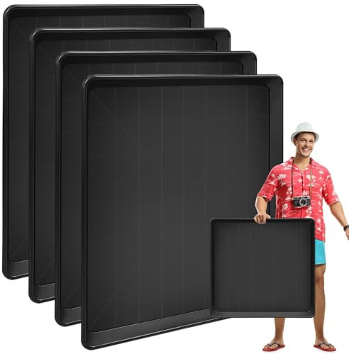 Hlimior 4 x extra große Auto-Ölauffangwanne, 58 x 55 x 3 cm, Ölauffangschale für unter dem Auto, Kunststoff-Ölauffangwanne, Ersatzschale, um Garagenboden, Ausstellungsraum, Auffahrt sicher und sauber