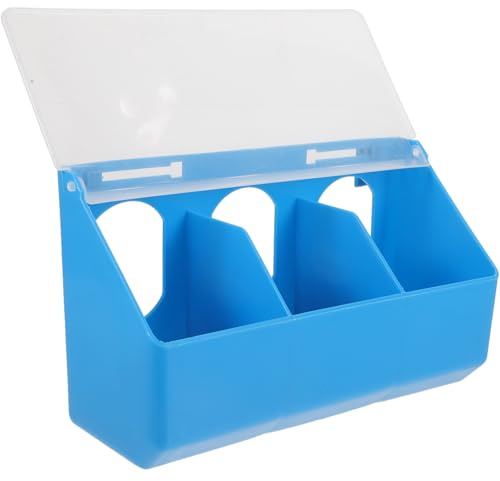 Yardwe Pigeon Feed Box with Lid Multi-Functional Hanging Bird Feeder for Pigeons Parrots Small Birds Durable Plastic Anti-Spatter Bird Food Container 9.8X5.5X3.5 Inch