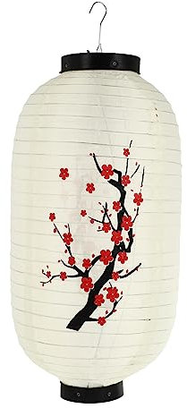 Alipis Lanterne Japonaise Traditionnelle Lanterne en Fleur De Prunier Lanternes en Soie Japonaises Asiatiques Lumières Lampe Suspendue Pliable Magasin De Sushi Restaurant Décorations