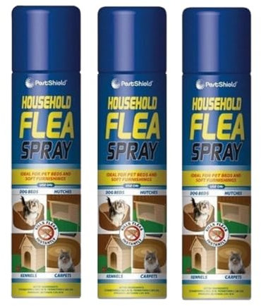 Flea | Household Aerosol Insect Flea Larvae Dog Cat Tick Pets Protection Bed Carpet Home | Insecticide Pesticide Flea | 200ml (3)