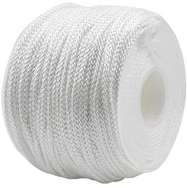 50 m Länge Jalousie Band, Nylonfaden Transparent Reißfest Plissee Schnur 1.8 mm Dickes Weißer Faden für Armbänder, Gartenbedarf, Handarbeiten, Gewebe und Jalousien