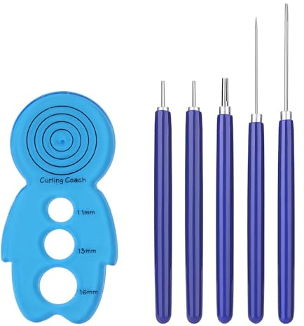 Hsthe Sea Set di 6 Strumenti per arrotolare a Mano: Strumento per Fiori di Carta, Penna di Carta con Spilla e Arricciatura, Strumento per Carta con Fessura