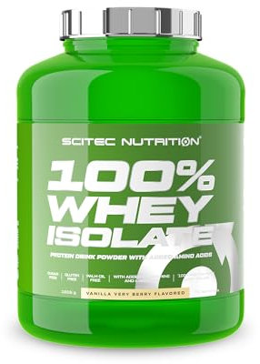 Scitec Nutrition 100% Whey Isolate, Boisson en poudre aromatisée avec isolât de protéines, L-glutamine, L-arginine et édulcorants, sans sucre, sans gluten, 1816 g, Vanille-Fruits des bois