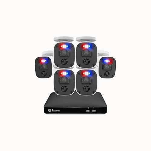 Swann Home Wired 2K DVR Security System - 6 Camera Kit w Mic and 256GB SD Card