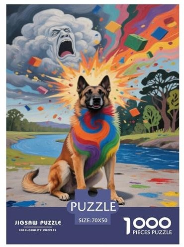 Belgiska Malinois-pussel 1000 bitar tunga pusselleksaker pedagogiska spel impossibla utmaningsleksaker för vuxna och barn i beprövade 70 x 50 cm/1000 st
