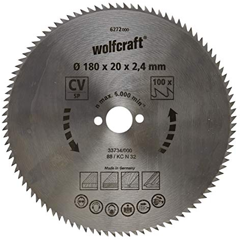 wolfcraft Disco de sierra circular de mano CV, serie azul I 6272000 I Cortes finos
