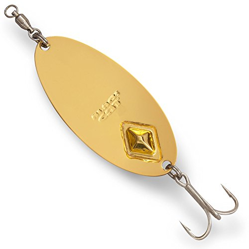 Black Cat Battle Spoon 10cm - Wallerblinker zum Spinnfischen auf Wels, Welsblinker zum Spinnangeln auf Waller, Blinker, Spinnköder, Gewicht:85g, Farbe:goldfarben