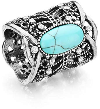 Turquoise Foulard Boucle Anneau Foulard Foulard En Soie Tube Diapo Clip Pour Femme Châle Boucle Bijoux