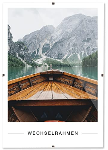 RAWWEST.BIS Cadre Photo sans Bord A3 29,7x42 cm à Clips Rectangulaire pour & Poster Verre Acrylique Incassable Idéal pour Salon, Cuisine, Bureau