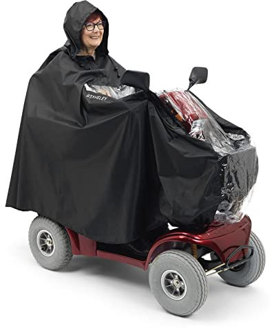 Mobility Scooter Cape | Unisex Waterproof Rain Poncho Cover for Electric Scooters and Wheelchair Users – Lightweight, Compact (XL Cape)