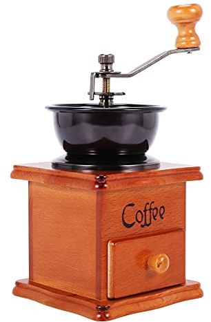 Pvczool Haricots de café manuel à la main en acier inoxydable rétro café épices mini moulin à bavures avec céramique