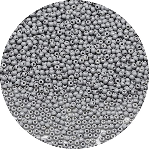 Bala&Fillic Größe 2mm Grau GlasPerlen 9000 Stück,100 Gramm, 12/0 Klein Perlen für Herstellung von Schmuck Ohrring Armbänder Halskette (Grau)