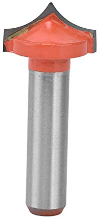 CNC Router Bits Round Shank Tungsten Carbide Blade PTFE Coating V Groove Woodworking Clean Cutting Tool Engraving Router Bit (18mm)