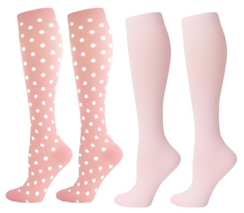 EIYVPRA 2 Paia compression socks, calze contenitive donna per circolazione, Calze a Compressione Graduata Donna Uomo, Calze Elastiche Sportive per Sport Escursioni Corsa Giri in Bici Viaggi in Aereo