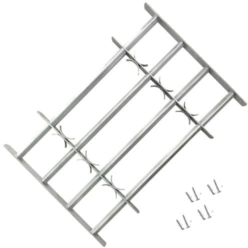 Homgoday Reja de Seguridad Ajustable Ventana con 4 Barras 700-1050 mm Barra de Seguridad Ajustable para Ventana Reja Barreras Puerta Protector