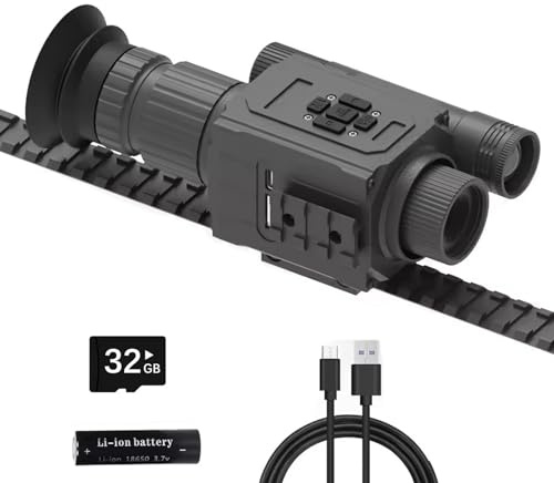 SUZLAZYR NK008 Digital Night Vision Scope för jakt, 1080p HD Infraröd Monocular Riflescope Camera, 5X digital zoom, Inbyggd 850 IR belysning