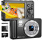 ZMOQNG Digital Camera 4K 64MP Autofocus with 32GB SD Card, 2.8 Screen Compact Vlogging Camera with 1200 mAh Battery, for Kids & Beginners