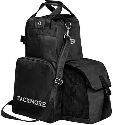 Tackmore Horse Riding Boot Carry Bag, Equestrian Boot Bag, Multi-Functional Storage Keep Rider's Gear & Accessories Secure Black