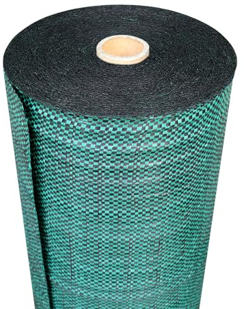 Toile de paillage tissée 130g/m² - Rouleau - Géotextile Anti-Mauvaises Herbes Haute résistance - Coloris Vert - Usage Jardin, allées, Cultures (0,69x25m)