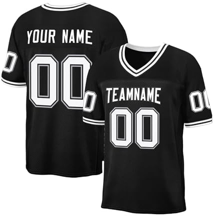 Individuelles Rugby Trikots Sports American Football Trikot Oberteil Schnelltrocknend Tops Atmungsaktiv Shirts Passform Sportshirt Modern Spieltrikot Uniformen 1-10