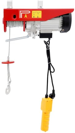 Paranco elettrico 800kg, ponteggio argano aereo, Gru e-Hoist 220V, con due imbracature Telecomando senza fili 80m 12m cavo metallico, per Garage Magazzino Impianto di Sollevamento Impianto agricolo