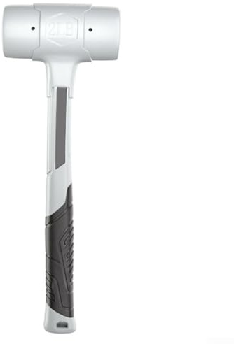 Marteau en caoutchouc pour carrelage et nivellement du sol, tête en acier forgé non élastique à haute teneur en carbone avec face en nylon, argent – Compatible avec (0,5P)