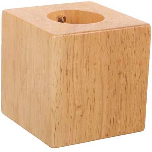SHOWERORO Base de Lámpara de Mesa Pequeña de Madera Maciza, Soporte Cuadrado para Bombillas E27, Base para Lámpara de Escritorio sin Pantalla, Adecuado para Oficina, Dormitorio y Sala