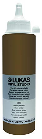 LUKAS Cryl Studio Künstler-Acrylfarben, Kunststoff, Umbra gebrannt, 250 ml