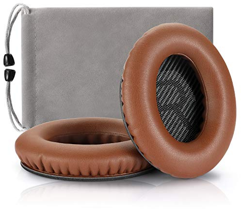 Headphones Replacement Ear Pads Cover, EarPads Cushion for Bose Quietcomfort QC15 QC25 QC35 35 ii -1 Pair (Brown)
