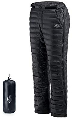 Naturehike Pantaloni Invernali in Piuma, Pantaloni Invernali Antivento e Caldi per Lo Sci (Nero XXL)