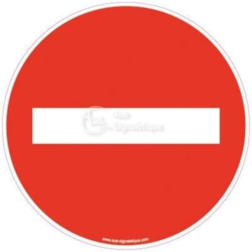 AUA SIGNALETIQUE - Panneau Sens interdit - Ø 200 mm, PVC 1.5mm