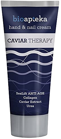 Bioapteka Kaviar Anti-aging-hand- och nagelkräm, intensivt vårdande handbalsam för torra händer med glycerin och Urea, omedelbart absorberande, 100 ml