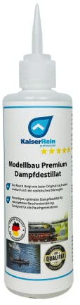 KaiserRein Modellbau Dampfdestillat 125 ml ist eine Spezialentwicklung um realistischen Dampf im Modellbau zu erzeugen I Das Dampfmittel riecht nach leicht Limette I Rauchdestillat I Rauch -öl