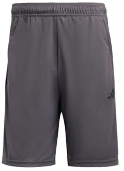 adidas Herren Train Essentials Piqué 3-Stripes Training Shorts, Grey Five/Black, XL