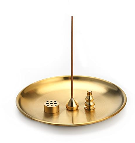 qingmeng hållare för rökelsestavar, 4-i-1 rökelsehållare, mässing rökelsehållare 9 håls incense hållare rökelsebrännare för rökelsekäppar meditation tillbehör